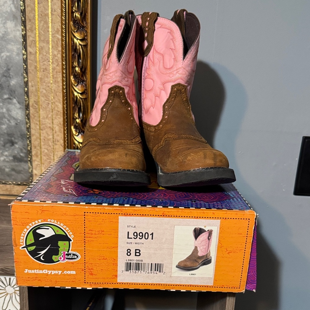 Kids' Pink and Brown Boots